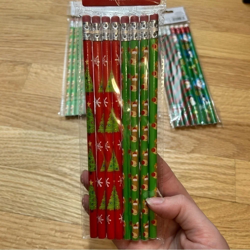 Wood Pencil Bundle 64 in Total NEW Holiday Christmas Class Gift Teacher Stocking